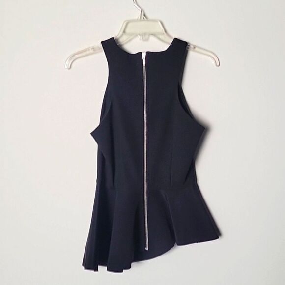 NWT Nicholas Black Peplum Top Sz 4 XS S Ponti Asymmetrical Angled Sexy Feminine - Picture 6 of 14